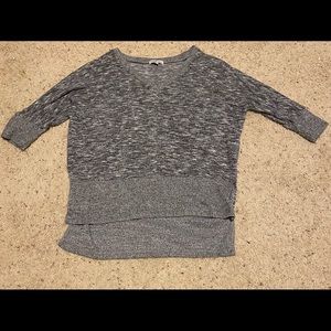 Grey Charlotte Rouse blouse with a half sleeve. Size: Women’s small